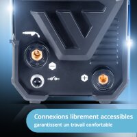 STAHLWERK Poste &agrave; souder Mini FLUX 120 ST Digital | 120 A | Equipement complet | Casque de soudage | Chariot dappareillage | Fil de soudage | D&eacute;vidoir de fil synergique | Lift-TIG | ARC/MMA | Soudage sans gaz de protection
