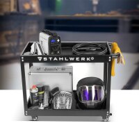 STAHLWERK ARC 200 MD elektrodesvejsemaskine med 200 ampere | fuldt udstyret | svejsehjelm | elektroder | udstyrsvogn | DC MMA/E-Hand | Lift-TIG | Hot-Start | Smart k&oslash;ling | Single-Board | Meget kompakt