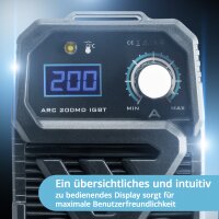 STAHLWERK Elektroden-Schweißgerät ARC 200 MD mit 200 Ampere| Vollausstattung | Schweißhelm | Elektroden | Gerätewagen | DC MMA/E-Hand | Lift-TIG| Hot-Start | Smartkühlung | Single-Board | Sehr kompakt