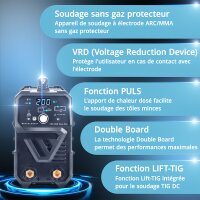 STAHLWERK ARC 200 Puls Pro soldadora de electrodo con 200 amperios | casco de soldador totalmente equipado | electrodos | carro de equipamiento | MMA / E-Hand | inversor Lift-TIG | tecnología IGBT y función de pulsos