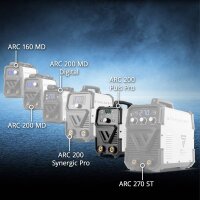 STAHLWERK ARC 200 Puls Pro soldadora de electrodo con 200 amperios | casco de soldador totalmente equipado | electrodos | carro de equipamiento | MMA / E-Hand | inversor Lift-TIG | tecnología IGBT y función de pulsos