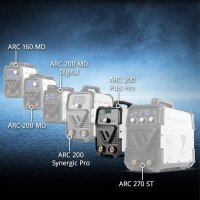 STAHLWERK ARC 200 Puls Pro soldadora de electrodo con 200 amperios | casco de soldador totalmente equipado | electrodos | carro de equipamiento | MMA / E-Hand | inversor Lift-TIG | tecnología IGBT y función de pulsos