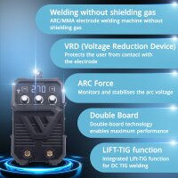 STAHLWERK ARC 270 ST electrode welding machine with 270 amps | fully equipped | welding helmet | electrodes | equipment trolley | DC MMA/E-Hand | Lift-TIG function | 400V | IGBT technology | powerful and compact