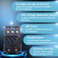 STAHLWERK Poste de soudage à électrodes ARC 270 ST avec 270 ampères | Equipement complet | Casque de soudage | Électrodes | Chariot déquipement | DC MMA/E-Hand | Fonction Lift-TIG | 400V | Technologie IGBT | Puissant et compact