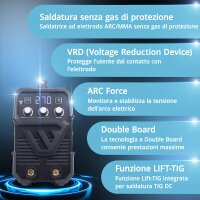 STAHLWERK ARC 270 ST saldatrice ad elettrodo con 270 ampere | completamente equipaggiata | casco per saldatura | elettrodi | carrello per attrezzature | DC MMA/E-Hand | funzione Lift-TIG | 400V | tecnologia IGBT | potente e compatta