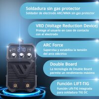STAHLWERK ARC 270 ST soldadora de electrodo con 270 amperios | totalmente equipada | casco de soldador | electrodos | carro de equipamiento | DC MMA/E-Hand | función Lift-TIG | 400V | tecnología IGBT | potente y compacta