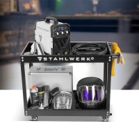 STAHLWERK Elektroden-Schweißgerät ARC 270 ST mit 270 Ampere | Vollausstattung | Schweißhelm | Elektroden | Gerätewagen | DC MMA/E-Hand | Lift-TIG Funktion | 400V | IGBT Technologie | Stark und kompakt