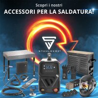 STAHLWERK ARC 270 ST saldatrice ad elettrodo con 270 ampere | completamente equipaggiata | casco per saldatura | elettrodi | carrello per attrezzature | DC MMA/E-Hand | funzione Lift-TIG | 400V | tecnologia IGBT | potente e compatta