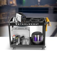 STAHLWERK ARC 200 MD Digitaal lasapparaat met 200 ampère | volledig uitgerust | lashelm | elektroden | materiaalwagen | DC MMA/E-Hand | Lift-TIG | digitaal display | ARC-Force | VRD | slimme koeling