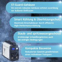 STAHLWERK Schwei&szlig;ger&auml;t ARC 160 MD mit 160 Ampere | Vollausstattung | Schwei&szlig;helm | Elektroden | Ger&auml;tewagen | DC MMA/E-Hand | Lift-TIG | Stufenlos regelbar | Hot-Start | Anti-Stick | Smart-K&uuml;hlung