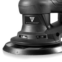 STAHLWERK excenterschuurmachine ES-150 ST | Krachtige handschuurmachine 350 watt | Krachtig en trillingsarm | Borstelloze vlakschuurmachine | Schuurmachine in een set met twee handschuurblokken P80-P320