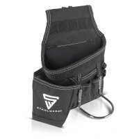 STAHLWERK tool belt with hammer in a set | Multifunctional tool belt bag with plenty of storage space | Craftsman belt with hammer loop and tape measure holder | Tool bag with hammer in a set