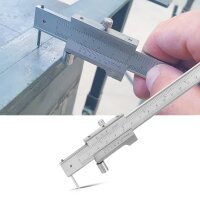 Juego de herramientas de precisión STAHLWERK para medir y marcar | 3 piezas | Calibre de marcado 0-200 mm | Calibre 0-150 mm | Ángulo de tope 400 mm | Medición precisa en ingeniería mecánica o en el taller de carpintería