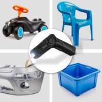 STAHLWERK cordless plastic welder with 1,600 welding nails | plastic repair set | hot stapler | dent lifter | smart repair dent removal tool set for bumpers and plastic components | USB port