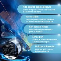 STAHLWERK set di 4 fili animati FLUX E71T-GS 1,0 mm | bobina di filo da 1 kg D100 | bobina di filo per mandrino da 16 mm | filo di saldatura premium | filo di apporto | filo di saldatura universale