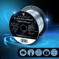 STAHLWERK set di 4 fili animati FLUX E71T-GS 1,0 mm | bobina di filo da 1 kg D100 | bobina di filo per mandrino da 16 mm | filo di saldatura premium | filo di apporto | filo di saldatura universale