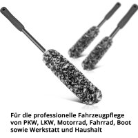 STAHLWERK Werkstatt- und Auto-Detailing-Set 21-teilig | Werkstatthocker mit 118 kg Tragkraft | Druckluft-Reinigungspistole mit Tornado-Effekt | Felgenbürsten- und Autoreinigungs-Set |Mikrofasertücher