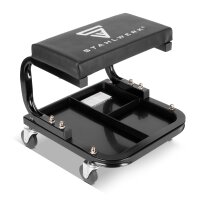 STAHLWERK Werkstatt- und Auto-Detailing-Set 21-teilig | Werkstatthocker mit 118 kg Tragkraft | Druckluft-Reinigungspistole mit Tornado-Effekt | Felgenbürsten- und Autoreinigungs-Set |Mikrofasertücher