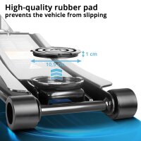 Podnośnik samochodowy STAHLWERK WHF-73 ST o udźwigu 3 t, stalowe rolki o długiej żywotności, podw&oacute;jny tłok podnoszący i zakres podnoszenia 73-500 mm | Bardzo płaski podnośnik manewrowy | Hydrauliczny podnośnik samochodowy | Czarny podnośnik samochodowy