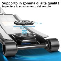 STAHLWERK Cric WHF-73 ST con portata di 3 t, rulli in acciaio a lunga durata, doppio pistone di sollevamento e corsa di 73-500 mm | Cric da manovra extra piatto | Cric idraulico | Cric per auto nero