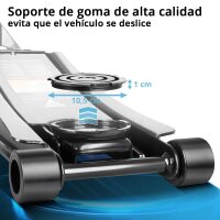 STAHLWERK gato para coches WHF-73 ST con 3 t de capacidad de carga, rodillos de acero de larga duraci&oacute;n, doble pist&oacute;n de elevaci&oacute;n y 73-500 mm de alcance de elevaci&oacute;n | Gato de maniobra extraplano | Gato hidr&aacute;ulico para coches | Gato negro para coches