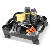 STAHLWERK Kfz-Montage-Set | XXL Rollbrett und Montageliege mit 500 kg Traglast | Mobiler Werkstatt-Caddy belastbar bis 45 kg | Tool-Organizer mit Lenkrollen und 5 Fächern für Kleinteile und Werkzeug