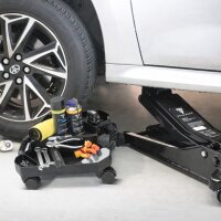 STAHLWERK Werkstatt- und Montage-Set | Kompakter Werkstatthocker mit 118 kg Traglast | Werkstatt-Caddy belastbar bis 45 kg | Tool-Organizer mit Lenkrollen und 5 Fächern für Kleinteile und Werkzeug