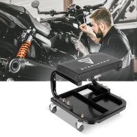 STAHLWERK Werkstatt- und Montage-Set | Kompakter Werkstatthocker mit 118 kg Traglast | Werkstatt-Caddy belastbar bis 45 kg | Tool-Organizer mit Lenkrollen und 5 Fächern für Kleinteile und Werkzeug