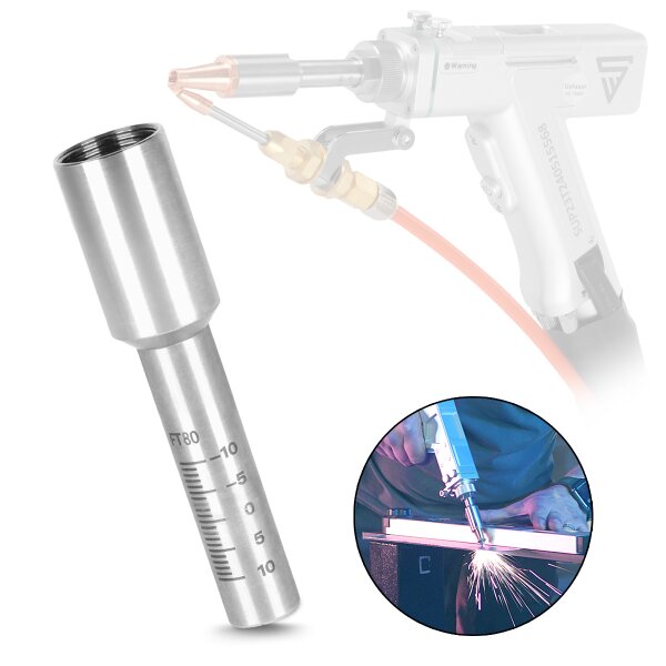 STAHLWERK nozzle holder FT 80 | Nozzle connector for hand-held laser welding machines | Focus tube 12 x 80 mm | Nozzle connector tube | Laser welding accessories | Laser welding gun SUP 20T | SUP 23T
