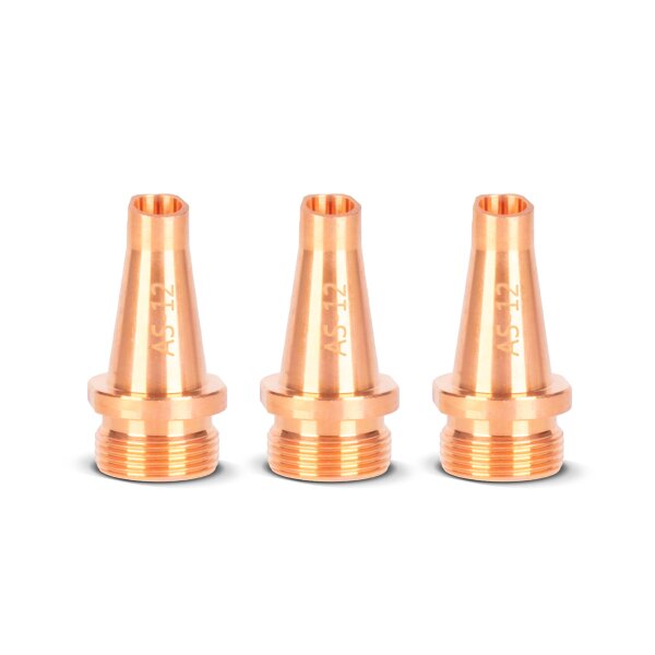 STAHLWERK welding nozzle AS-12 | set of 3 laser welding nozzles | wire guide up to 1.2 mm | copper welding nozzles for hand-held laser welding machines | can be used with SUP 20T and SUP 23T laser welding guns