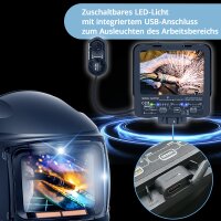 STAHLWERK Automatik-Schwei&szlig;helm RAPTOR 3-in-1 im Set mit Schwei&szlig;haube | LED-Kopflicht | True-Colour-Echtfarbwiedergabe | Jobspeicher | Automatische Abdunkelung DIN 4 - DIN 13 | Optische Klasse 1/1/1/2