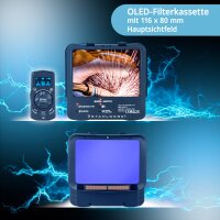 STAHLWERK Automatik-Schwei&szlig;helm MASTER 3-in-1 im Set mit Schwei&szlig;haube | Fernbedienung | True-Colour-Echtfarbwiedergabe | Jobspeicher | Automatische Abdunkelung DIN 4 - DIN 14 | Optische Klasse 1/1/1/1