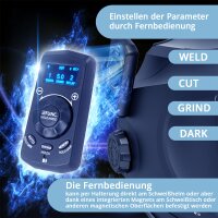 STAHLWERK Automatik-Schwei&szlig;helm MASTER 3-in-1 im Set mit Schwei&szlig;haube | Fernbedienung | True-Colour-Echtfarbwiedergabe | Jobspeicher | Automatische Abdunkelung DIN 4 - DIN 14 | Optische Klasse 1/1/1/1