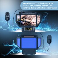 STAHLWERK SPLIT 3-in-1 automatic welding helmet with welding hood | 180&deg; field of vision | LCD color display | true color true color reproduction | job memory | darkening DIN 4 - DIN 14 | optical class 1/1/1/1
