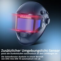 STAHLWERK SPLIT 3-in-1 automatic welding helmet with welding hood | 180&deg; field of vision | LCD color display | true color true color reproduction | job memory | darkening DIN 4 - DIN 14 | optical class 1/1/1/1