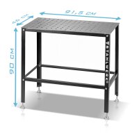 STAHLWERK Zestaw stołu spawalniczego | Solidny stół spawalniczy i montażowy z systemem otworów D16 | Blat roboczy 3 mm | Zestaw do samodzielnego montażu w zestawie z zaciskami mocującymi, śrubowymi i zaciskowymi | 4 śruby zaciskowe i centrujące