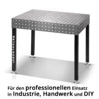 STAHLWERK Schweißtisch-Set | Robuster 3D-Schweiß- und Montagetisch mit D16 Lochsystem | 6 mm Arbeitsplatte | DIY-Bausatz im Set mit Fixier-, Schraub- und Spannzwingen | 4 Spann- und Zentrierbolzen