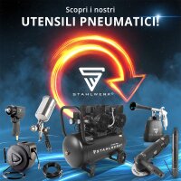 STAHLWERK ST-1510 Pro compressore completamente attrezzato | 10 bar | 7,89 CV | 5,8 kW | 1000 l/min | serbatoio da 150 l | senza olio | motore brushless | tubo da 5 metri | gonfiatore di pneumatici | distributore a 3 vie | pistola di soffiaggio