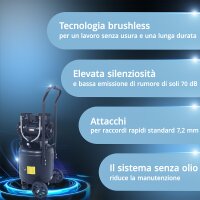 STAHLWERK ST-308V Pro compressore completamente equipaggiato | 8 bar | 1,97 hp | 1,45 kW | 250 l/min | serbatoio da 30 L | senza olio | motore brushless | tubo da 5 metri | gonfiatore di pneumatici | distributore a 3 vie | pistola di soffiaggio