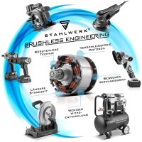 STAHLWERK Brushless cordless impact wrench ADS-20 ST | REAL 500 Nm torque | Including 4 Ah battery | 20 volt system | Impact wrench | Cordless wrench | 1/2 inch socket | Without charger