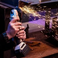 STAHLWERK børsteløs batterivinkelsliber AWS-20 ST | 0 - 7500 o/min | Inklusive 4 Ah batteri | 20 volt system | Kapsliber | Sidesliber | Skivestørrelser 115 mm / 125 mm | Uden oplader