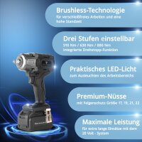 STAHLWERK Akku-Werkzeug-Set | Akku-Drehschlagschrauber 20 V 880 Nm | Brushless-Tools | Akku-Winkelschleifer 0-7.500 U/min | Leistungsstarkes 20-V-Werkzeug für Metallbearbeitung, KFZ, Montage und DIY