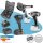 STAHLWERK Juego de herramientas sin cable de 3 piezas | Amoladora angular sin escobillas 7.500 rpm | Llave de impacto giratoria 500 Nm | Llave de impacto compacta 190 Nm | Batería 2Ah/4Ah | Cargador | Montaje, metalurgia, bricolaje
