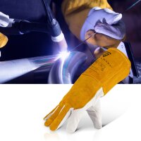 Protective leather welding gloves