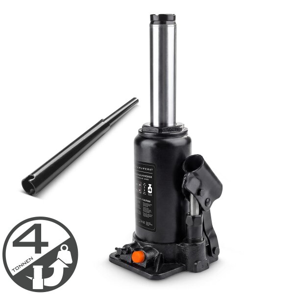 STAHLWERK hydraulický zvedák GW0404 s nosností 4 t | Rozsah zdvihu 180 - 350 mm | Kompaktní beranový zvedák | Hydraulický zvedák | Robustní zvedák na láhve pro stroje, užitková vozidla a automobily