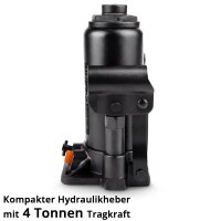 STAHLWERK hydraulický zvedák GW0404 s nosností 4 t | Rozsah zdvihu 180 - 350 mm | Kompaktní beranový zvedák | Hydraulický zvedák | Robustní zvedák na láhve pro stroje, užitková vozidla a automobily