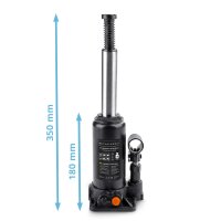 STAHLWERK hydraulický zvedák GW0404 s nosností 4 t | Rozsah zdvihu 180 - 350 mm | Kompaktní beranový zvedák | Hydraulický zvedák | Robustní zvedák na láhve pro stroje, užitková vozidla a automobily