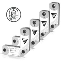 STAHLWERK Set di angolari magnetici per saldatura, 12 pezzi | Magneti per saldatura con forza di tenuta di 4 kg / 9 lbs e 11,3 kg / 25 lbs | Angolari magnetici | Posizionatori per saldatura a 45° / 90° / 135° | Ideale per saldatura e brasatura