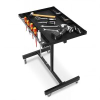 STAHLWERK Kfz-Wartungs- und Montagewagen mit Schublade | Höhenverstellbarer Arbeitstisch | 87,3 – 125 cm | 100 kg Tragkraft | Mobile Werkbank | Ideal für Garage, Werkstatt, Autoreparatur und DIY