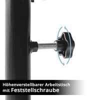 STAHLWERK Kfz-Wartungs- und Montagewagen mit Lenkrollen | Höhenverstellbarer Arbeitstisch | 87,3 – 125 cm | 90 kg Tragkraft | Mobile Werkbank | Ideal für Garage, Werkstatt, Autoreparatur und DIY